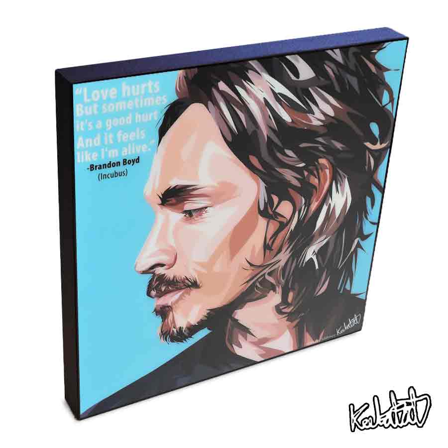 ポップアートフレーム Brandon Boyd(Incubus) ブランドン・ボイド（インキュバス） KEETATAT SITTHIKET アートパネル インテリア 雑貨 店舗 内装 玄関 おしゃれ ポスター 絵 イラスト 壁掛け 歌手 ロック バンド