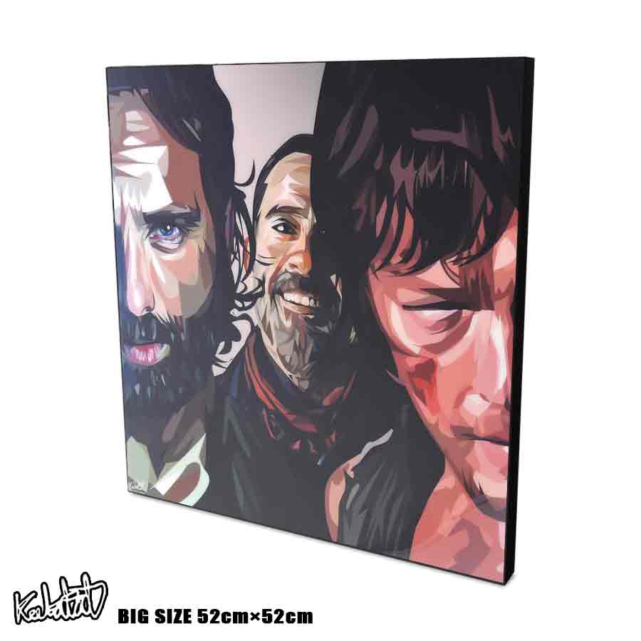 アートパネル 特大52cmサイズ☆ Daryl ＆Rick ＆NEGAN Walking Dead ダリル リック＆ニーガン 海外ドラマ ウォーキング デッド ウォールアート パネル 映画 キャラクター スター グッズ ポップアート アートフレーム 雑貨