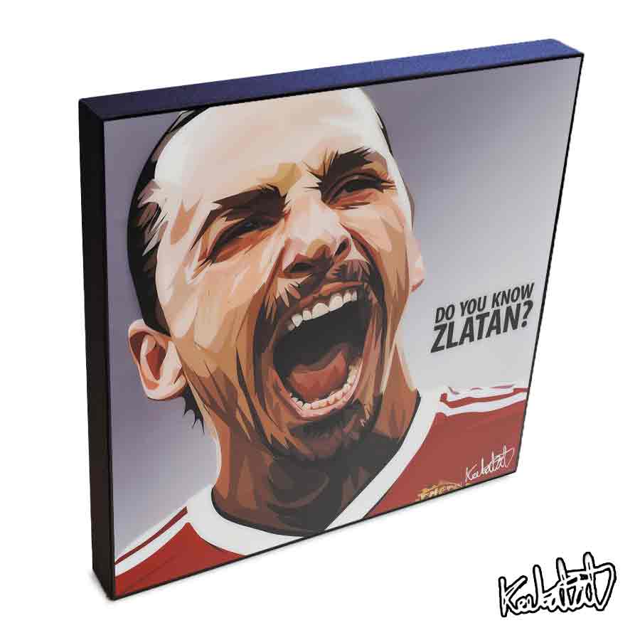 ポップアートフレーム Zlatan Ibrahimovic3 ズラタン イブラヒモビッチ3 KEETATAT SITTHIKET アートパネル インテリア 雑貨 店舗 内装 玄関 ポスター 壁掛け サッカー選手 フォワード マンチェスター ユナイテッド プレミアリーグ