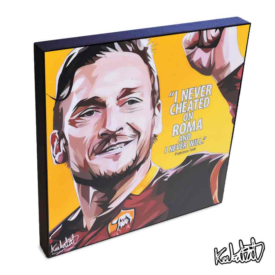 ポップアートフレーム Francesco Totti2 フランチェスコ トッティ2 KEETATAT SITTHIKET アートパネル インテリア 雑貨 店舗 内装 玄関 おしゃれ ポスター 絵 イラスト 壁掛け サッカー選手 フォワード セリエA ASローマ イタリア代表