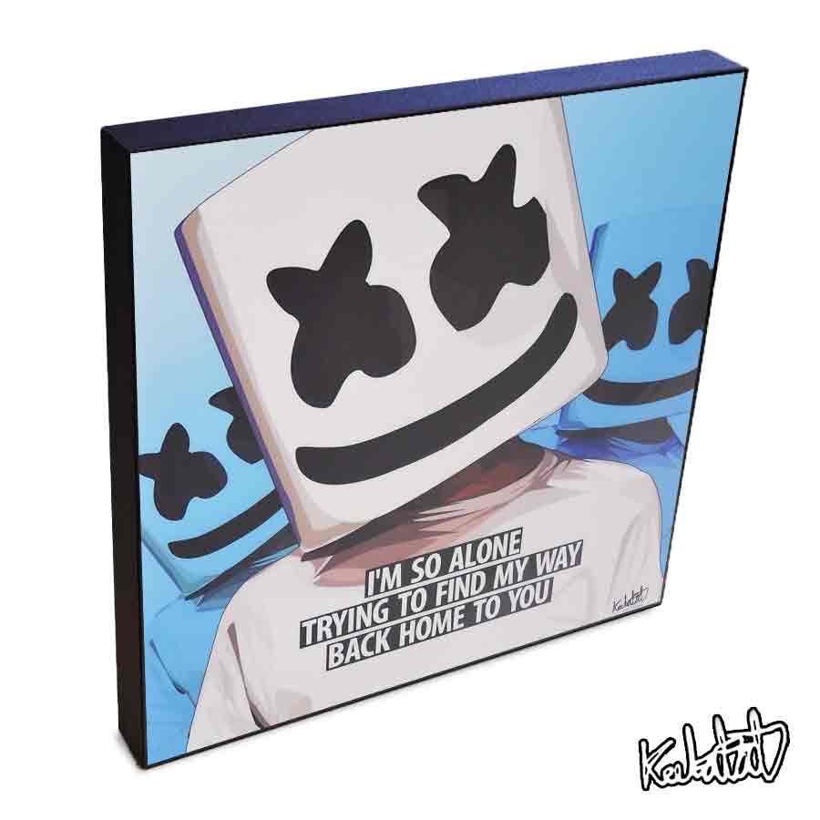 ポップアートフレーム DJ MARSHMELLO マシュメロ（DJ） KEETATAT SITTHIKET アートパネル インテリア 雑貨 店舗 内装 玄関 おしゃれ ポスター 絵 イラスト 壁掛け クラブミュージック EDM 音楽