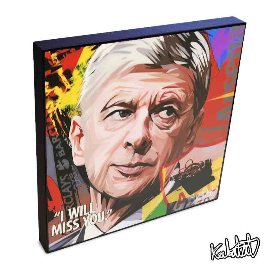 ポップアートフレーム Arsene Wenger2　アーセン・ベンゲル2 KEETATAT SITTHIKET アートパネル インテリア 雑貨 店舗 内装 玄関 おしゃれ ポスター 絵 イラスト 壁掛け サッカー 監督 プレミアリーグ アーセナル