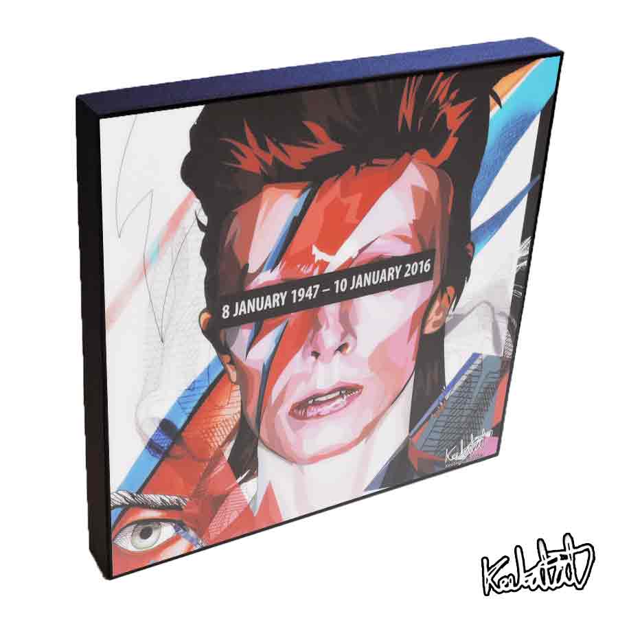 ポップアートフレーム David Bowie2　デビッド・ボウイ2 KEETATAT SITTHIKET アートパネル インテリア 雑貨 店舗 内装 玄関 おしゃれ ポスター 絵 イラスト 壁掛け ロック ポップス スター UK イギリス レジェンド 音楽