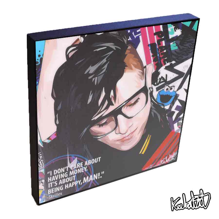 ポップアートフレーム Skrillex2　スクリレックス2 KEETATAT SITTHIKET アートパネル インテリア 雑貨 店舗 内装 玄関 おしゃれ ポスター 絵 イラスト 壁掛け DJ シンガーソングライター EDM 音楽