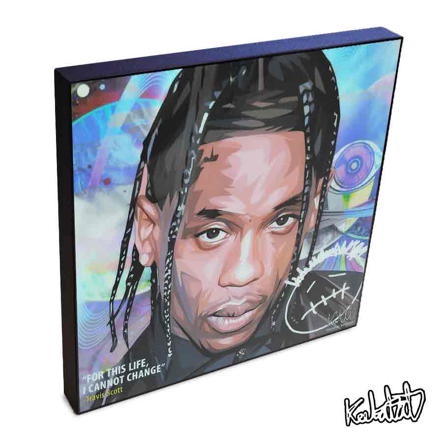 ポップアートフレーム Travis Scott　トラヴィス・スコット KEETATAT SITTHIKET アートパネル インテリ..