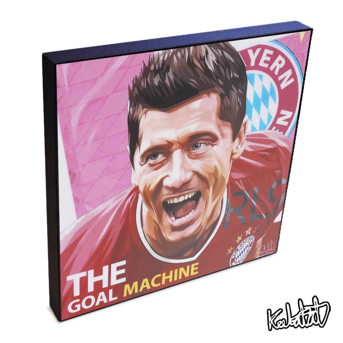 ポップアートフレーム Robert Lewandowski ロベルト・レヴァンドフスキ KEETATAT SITTHIKET アートパネル インテリア 雑貨 店舗 内装 玄関 おしゃれ ポスター 絵 イラスト 壁掛け サッカー選手 スポーツ選手 フォワード FCバルセロナ ポーランド代表