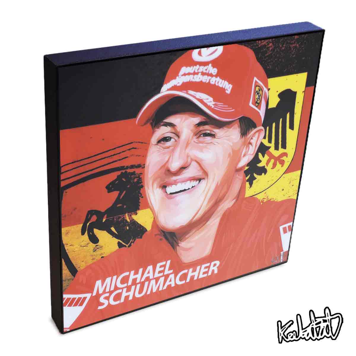 ポップアートフレーム Michael Schumacher ミハエル・シューマッハ KEETATAT SITTHIKET アートパネル インテリア 雑貨 店舗 内装 玄関 おしゃれ ポスター 絵 イラスト 壁掛け F1 モータースポーツ ドライバー レジェンド