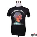 バンドTシャツ against Metallica メタリカ 音楽 プリントTシャツ グッズ ロック ヘヴィメタル メタル 洋楽 バンド Tシャツ メンズサイズ 男女兼用 サイズM＆L