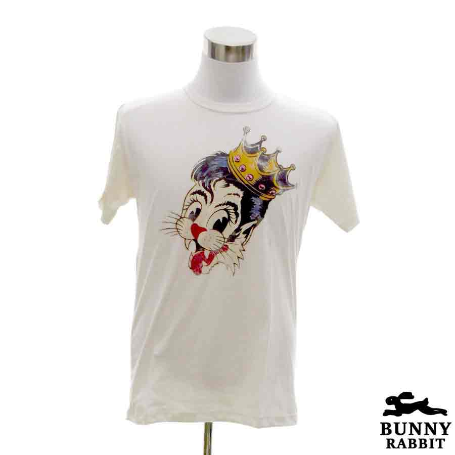 デザインTシャツ BUNNY RABBIT Stray Cats ストレイ・キャッツ バンドTシャツ ビンテージ風 プリントTシャツ グッズ ロカビリー ブライアン・セッツァ－ ロック 音楽 Tシャツ 男女兼用 白 サイズM＆L