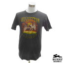 楽天DVD卸　スマイルワン楽天市場店デザインTシャツ BUNNY RABBIT Led Zeppelin レッド・ツェッペリン ビンテージ風 ロック バンド フェス 黒 ブラック