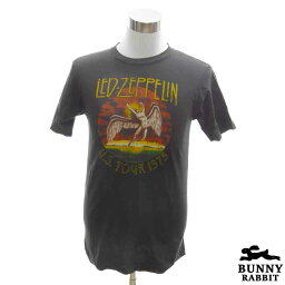 デザインTシャツ BUNNY RABBIT Led Zeppelin レッド・ツェッペリン ビンテージ風 ロック バンド フェス 黒 ブラック