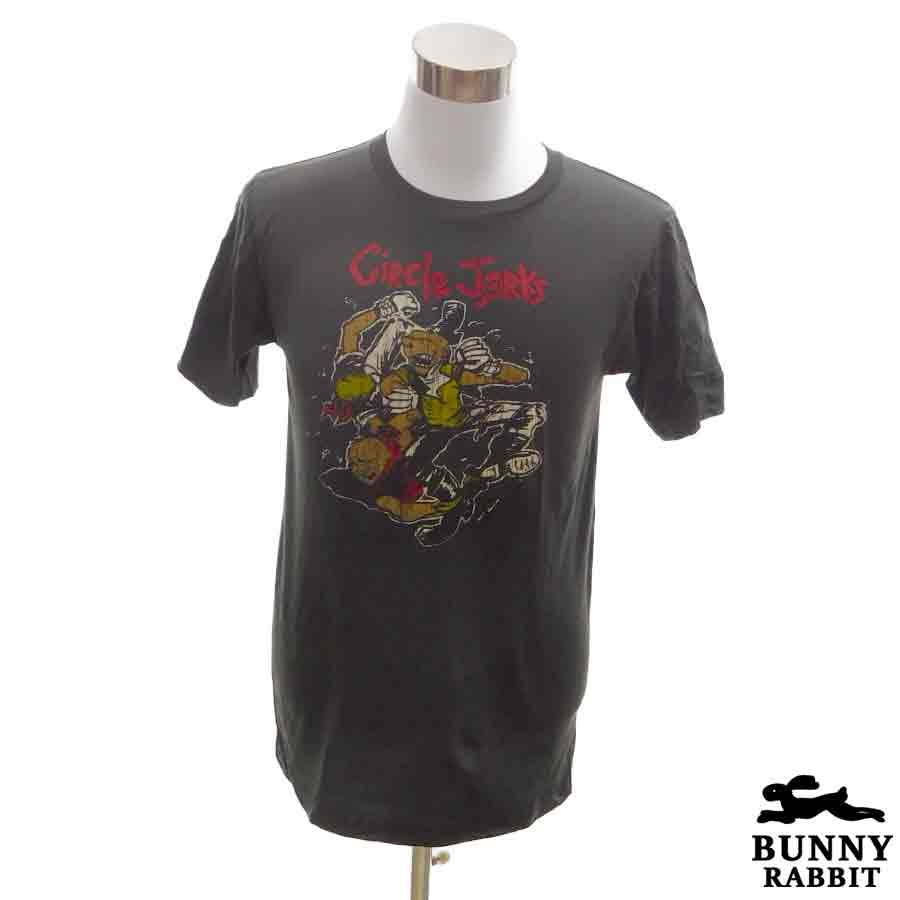 デザインTシャツ BUNNY RABBIT Circle Jerks サークル・ジャークス ビンテージ風 ロック バンド フェス 黒 ブラック