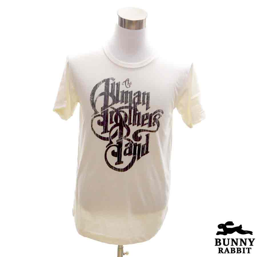 デザインTシャツ BUNNY RABBIT The Allman Brothers Band ザ・オールマン・ブラザーズ・バンド ビンテージ風 ロック バンド フェス 白 ホワイト