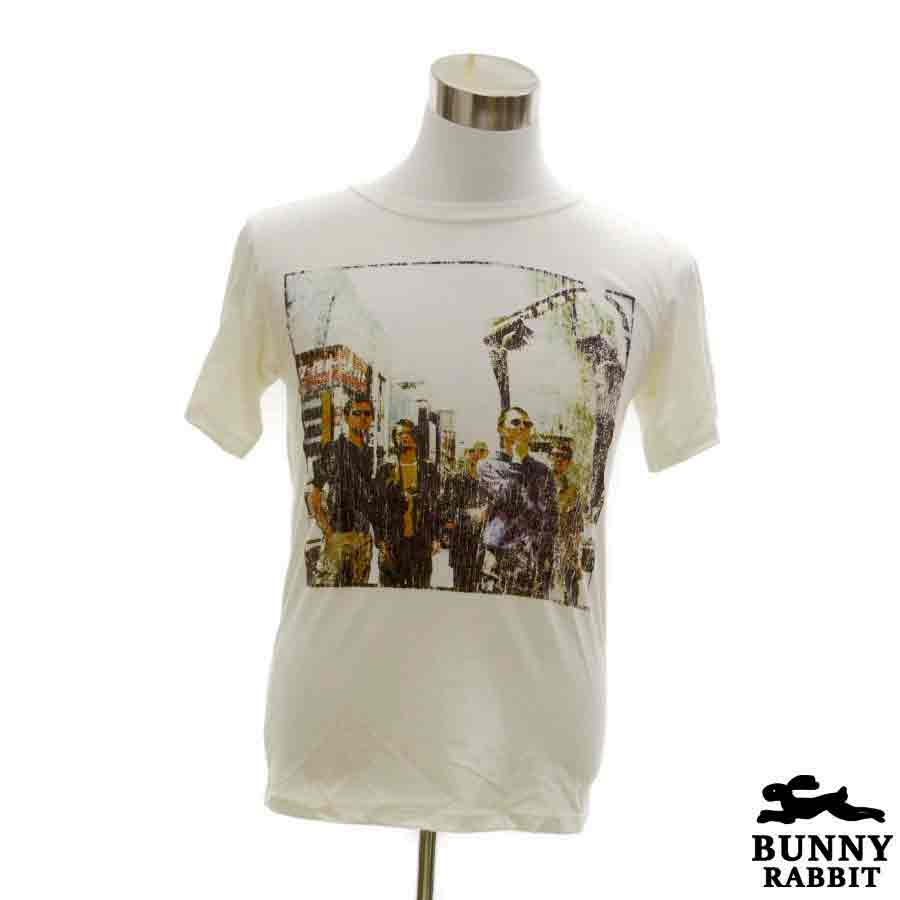 デザインTシャツ BUNNY RABBIT RADIOHEAD レディオ ヘッド ビンテージ風 ロック バンド フェス 白 ホワイト