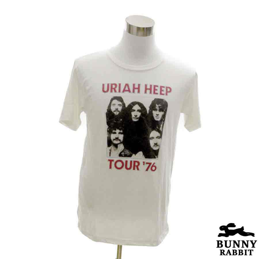 デザインTシャツ BUNNY RABBIT Uriah Heep ユーライア・ヒープ ビンテージ風 UK ハードロック ロック バンド フェス 白 ホワイト