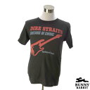 デザインTシャツ BUNNY RABBIT Dire Straits ダイアー ストレイツ ビンテージ風 ロック バンド フェス 黒 ブラック