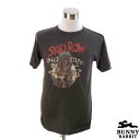 デザインTシャツ BUNNY RABBIT Skid Row スキッド ロウ ビンテージ風 ヘヴィ メタル ロック バンド フェス 黒 ブラック