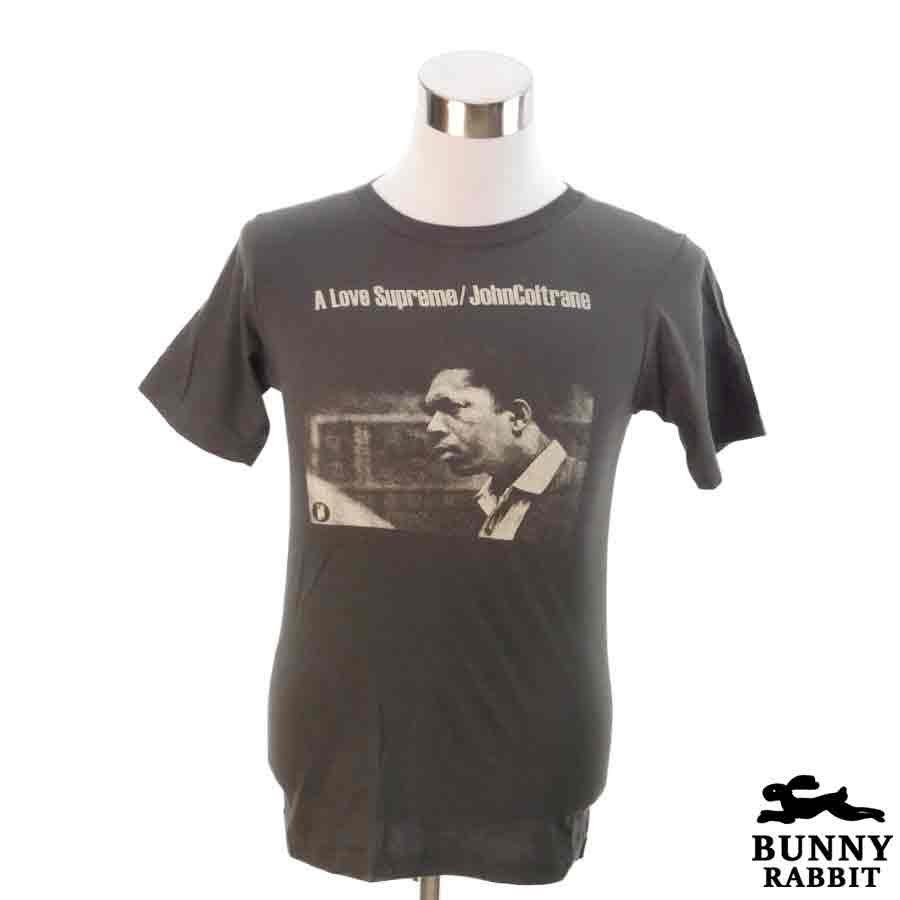 デザインTシャツ BUNNY RABBIT John Coltrane ジョン・コルトレーン ビンテージ風 ジャズ レジェンド フェス 黒 ブラック