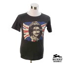 デザインTシャツ BUNNY RABBIT SEX PISTOLS ゴッド セイヴ ザ クイーン ビンテージ風 UK パンク ロック バンド フェス 黒 ブラック