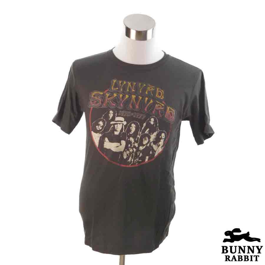 デザインTシャツ BUNNY RABBIT Lynyrd Skynyrd レーナード・スキナード ビンテージ風 サザンロック ロック バンド フェス 黒 ブラック