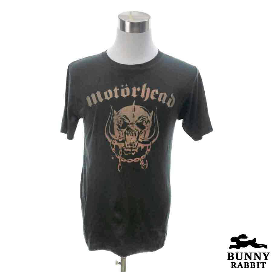 デザインTシャツ BUNNY RABBIT MOTORHEAD モーターヘッド ビンテージ風 ロック ヘヴィメタル メタル パンク UK レジェンド バンド フェス 黒 ブラック バンドTシャツ