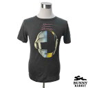 デザインTシャツ BUNNY RABBIT Daft Punk ダフト パンク ビンテージ風 ロック バンド フェス 黒 ブラック バンドTシャツ