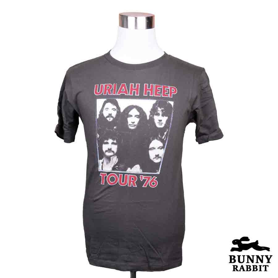 Bunnyrabbit デザインTシャツ Uriah Heep ユーライア・ヒープ ビンテージ風 UK ハードロック ロック バンド フェス 黒 ブラック バンドTシャツ