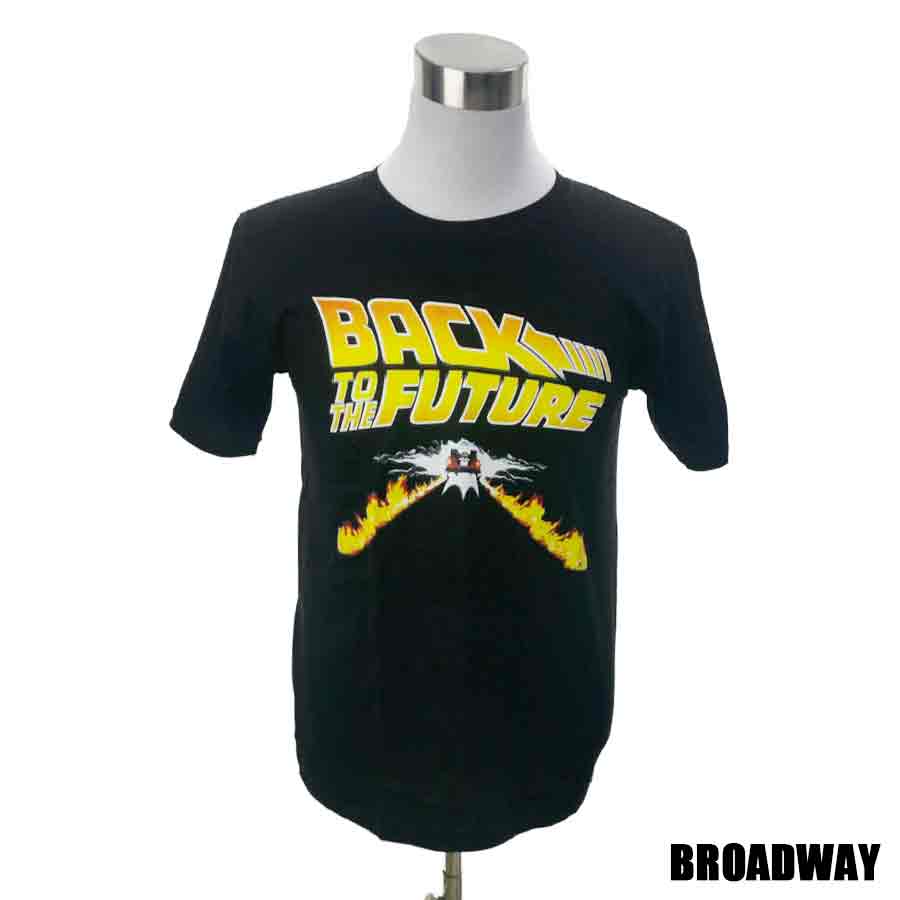 デザインTシャツ Broadway Back to the Future バック トゥ ザ フューチャー映画Tシャツ プリントTシャツ SF グッズ デロリアン Tシャツ 男女兼用 サイズM＆L