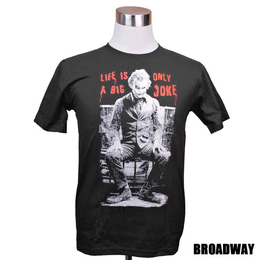 デザインTシャツ Broadway Joker ジョーカー 映画Tシャツ プリントTシャツ ヒース レジャー ダークナイト グッズ 音楽 ロック フェスコーデ Tシャツ 男女兼用 サイズM＆L