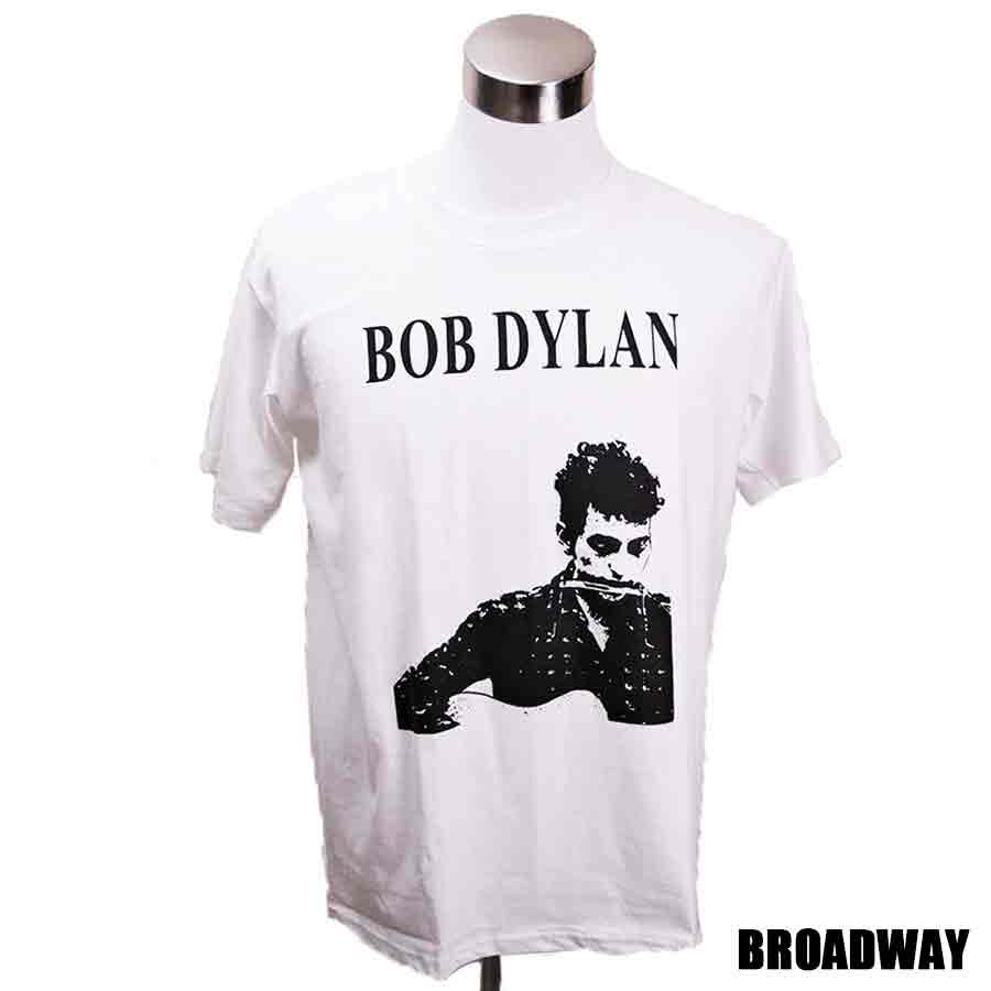 デザインTシャツ Broadway Bob Dylan ボブ・ディラン フォーク スター レジェンド Tシャツ 男女兼用 サイズM＆L