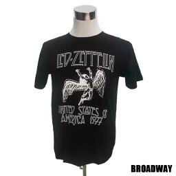 デザインTシャツ Broadway Led Zeppelin レッド・ツェッペリン バンドTシャツ プリントTシャツ ロックTシャツ UK グッズ Tシャツ フェスコーデ 男女兼用 サイズM＆L