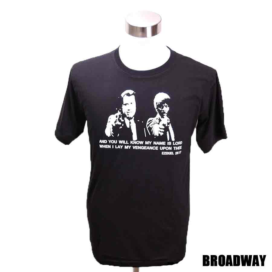 デザインTシャツ Broadway Pulp Fiction3 パルプ・フィクション3 映画Tシャツ プリントTシャツ グッズ 洋画 クエンティン・タランティーノ Tシャツ 男女兼用 サイズM＆L