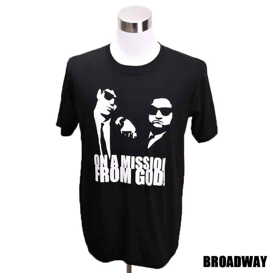 デザインTシャツ Broadway The Blues Brothers ブルース ブラザース 映画Tシャツ プリントTシャツ グッズ ダン エイクロイド ジョン ベルーシ Tシャツ 男女兼用 サイズM＆L