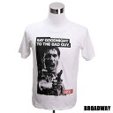 デザインTシャツ Broadway SCARFACE Al Pacino スカーフェイス アル パチーノ 映画Tシャツ プリントTシャツ グッズ 洋画 ギャング映画Tシャツ Tシャツ 男女兼用 サイズM＆L