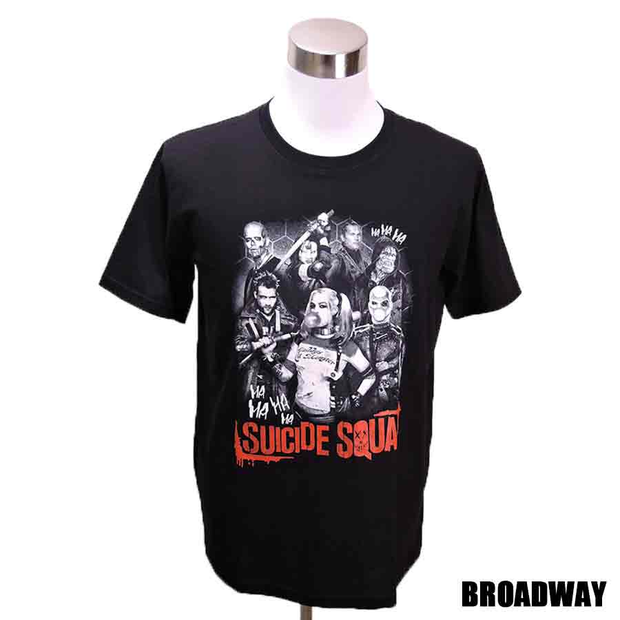 楽天DVD卸　スマイルワン楽天市場店デザインTシャツ Broadway Suicide Squad スーサイド・スクワッド 映画Tシャツ プリントTシャツ グッズ 洋画 Tシャツ 男女兼用 サイズM＆L