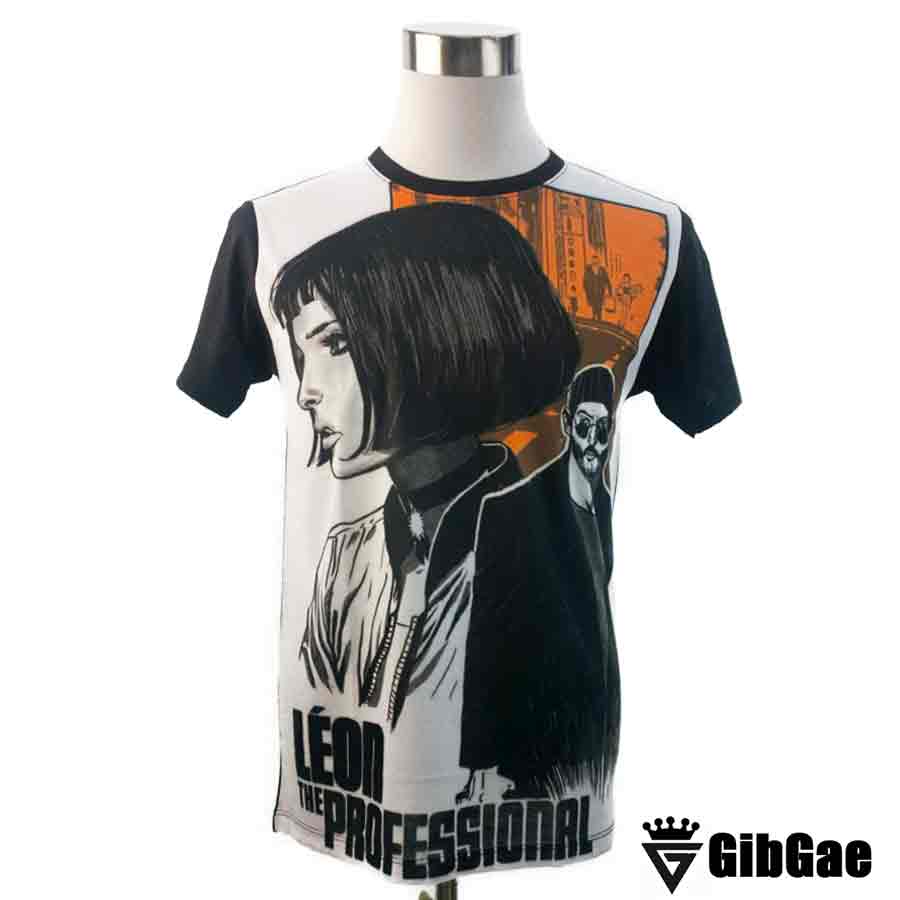 デザインTシャツ GibGae レオン The Professional 映画Tシャツ ナタリー・ポートマン Natalie Portman ジャン・レノ Jean Reno キャラクター プリントTシャツ 男女兼用 サイズM＆L