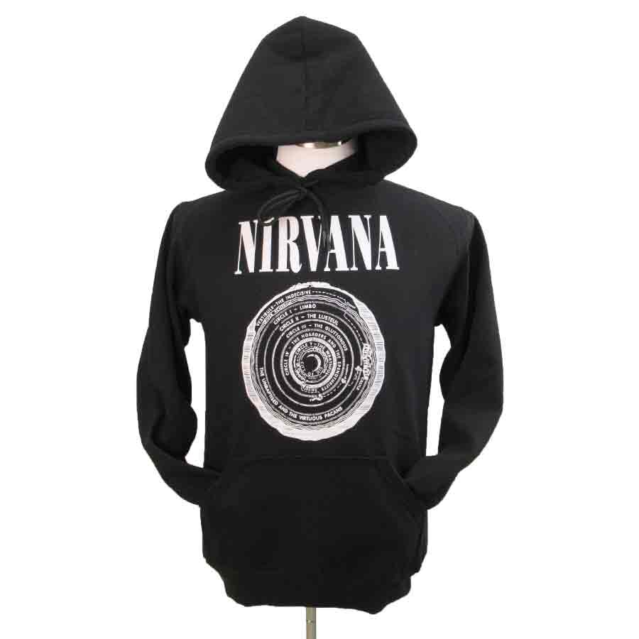 デザインパーカー NIRVANA ニルバーナ バンドパーカー ロックパーカー プリントパーカー グッズ ロック グランジ レジェンド フェス 音楽 パーカー 男女兼用 サイズM＆L