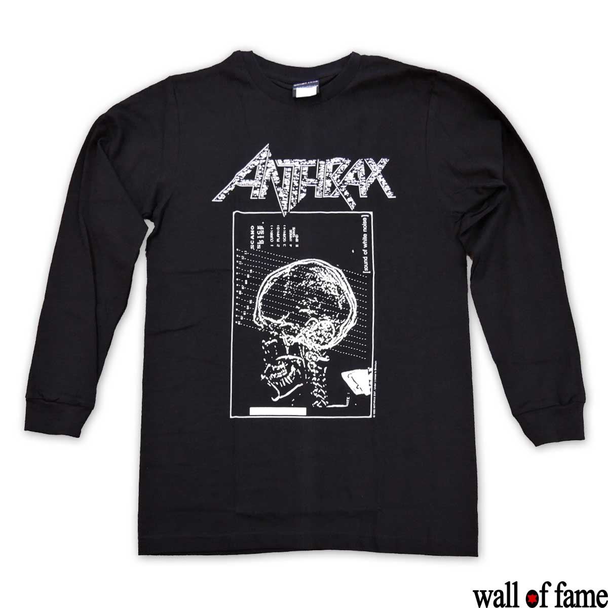 バンドロングTシャツ Wall of fame Anthrax アンスラックス 音楽 プリントTシャツ グッズ ヘヴィメタ スラッシュメタル ロックロングTシャツ フェス ファッション 洋楽 ロングTシャツ 長袖 男女兼用 サイズM＆L