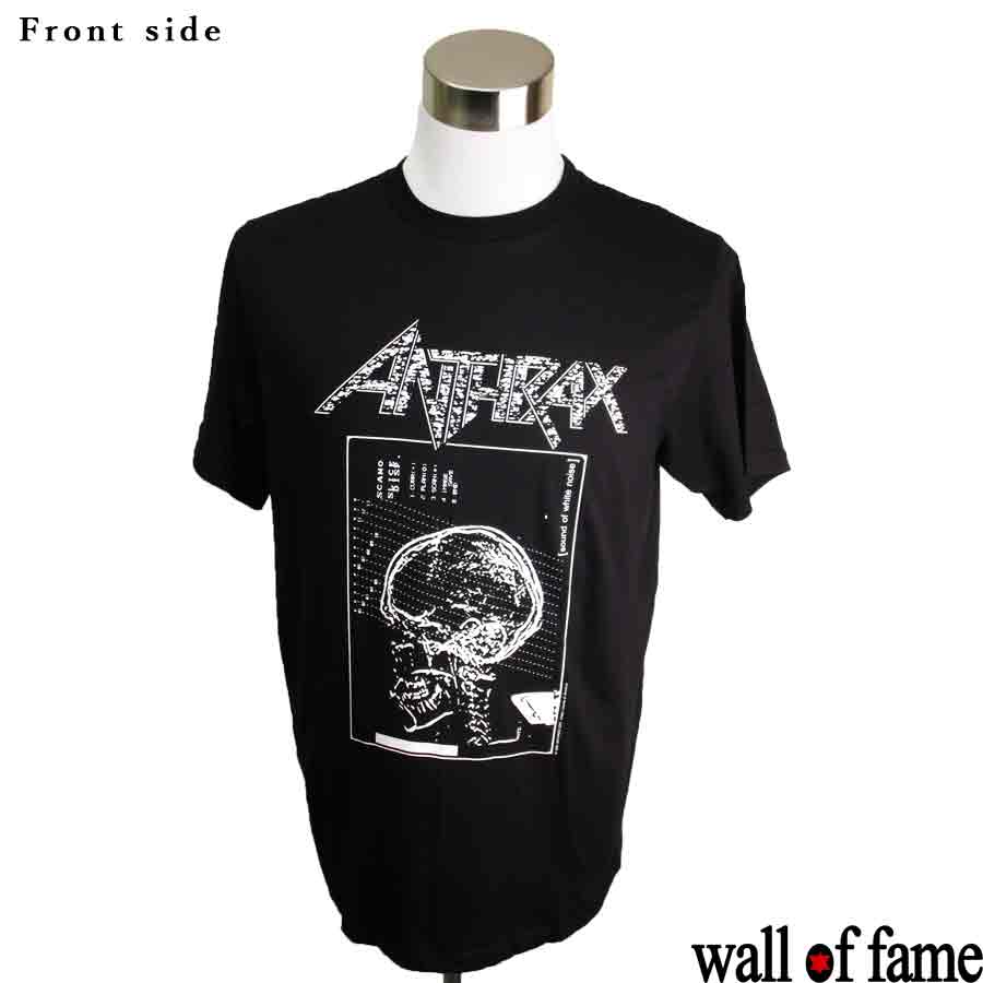 バンドTシャツ Wall of fame Anthrax アンスラックス 音楽 プリントTシャツ グッズ ヘヴィメタ スラッシュメタル ロックTシャツ フェス ファッション 洋楽 Tシャツ 男女兼用 サイズM＆L