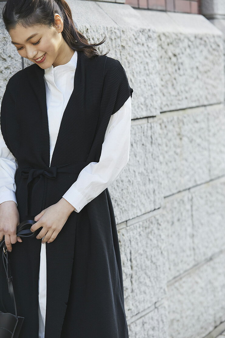 ロングシャツワンピ ロングベスト セットアップ 2点セット ロングベスト ロングシャツワンピース ワンピース ロングシャツ ベスト カーディガン シャツ 春 夏...