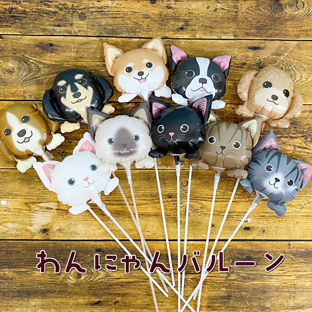 犬　猫　バルーン　単品　クロネコ　黒猫　柴犬　プードル　ビーグル　フレンチブル　ダックスフンド　..