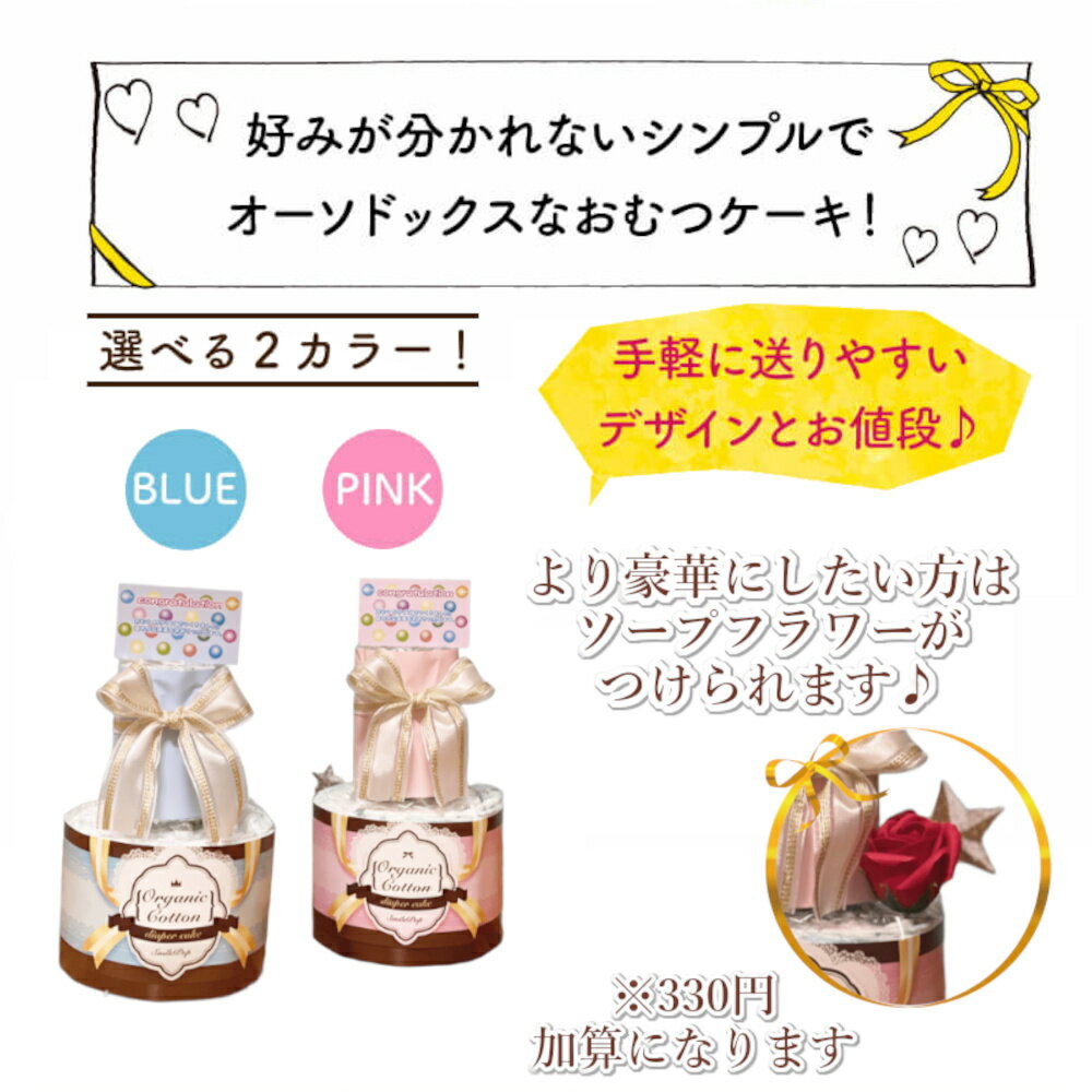 おむつケーキ 3000 円 シンプル 送料無料（本州） 男の子 女の子 贈り物 パンパー...