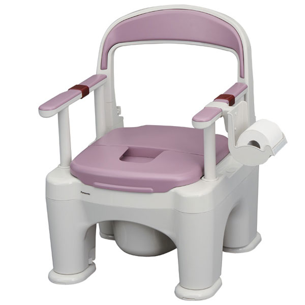 直送品A パナソニック エイジフリー ポータブルトイレ 座楽 ラフィーネ 脱臭標準プラスチック便座タイプ 傾斜脚付 ミスティパープル 介護トイレ PN-L30211V 同梱不可 代引不可 送料無料