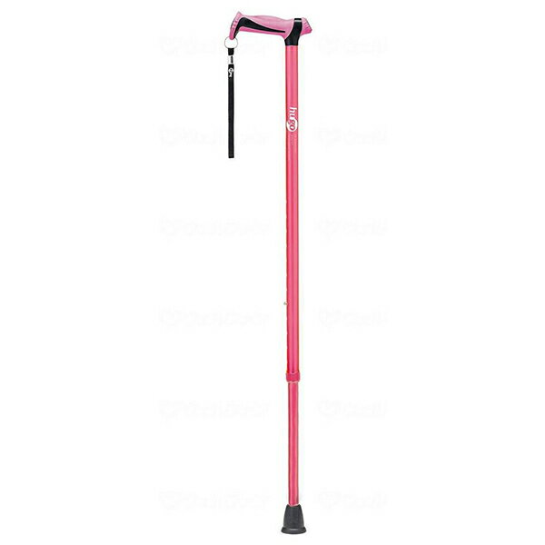 直送品A 竹虎 ヒューマンケア事業部 ヒューゴステッキ 1本杖 杖 ソフトグリップ ピンク 104752 同梱不..