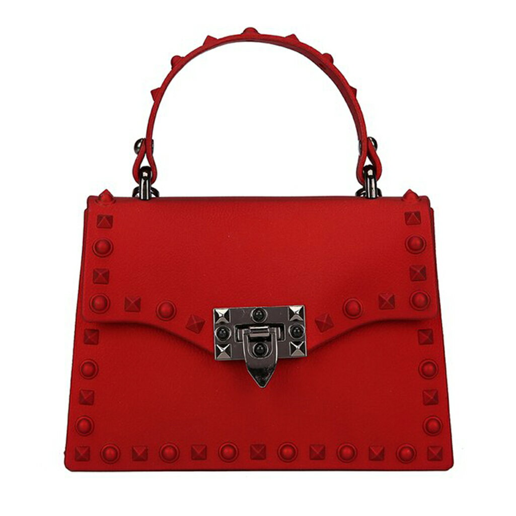 楽天市場】スタッズ バッグ（カラーレッド）（ショルダーバッグ