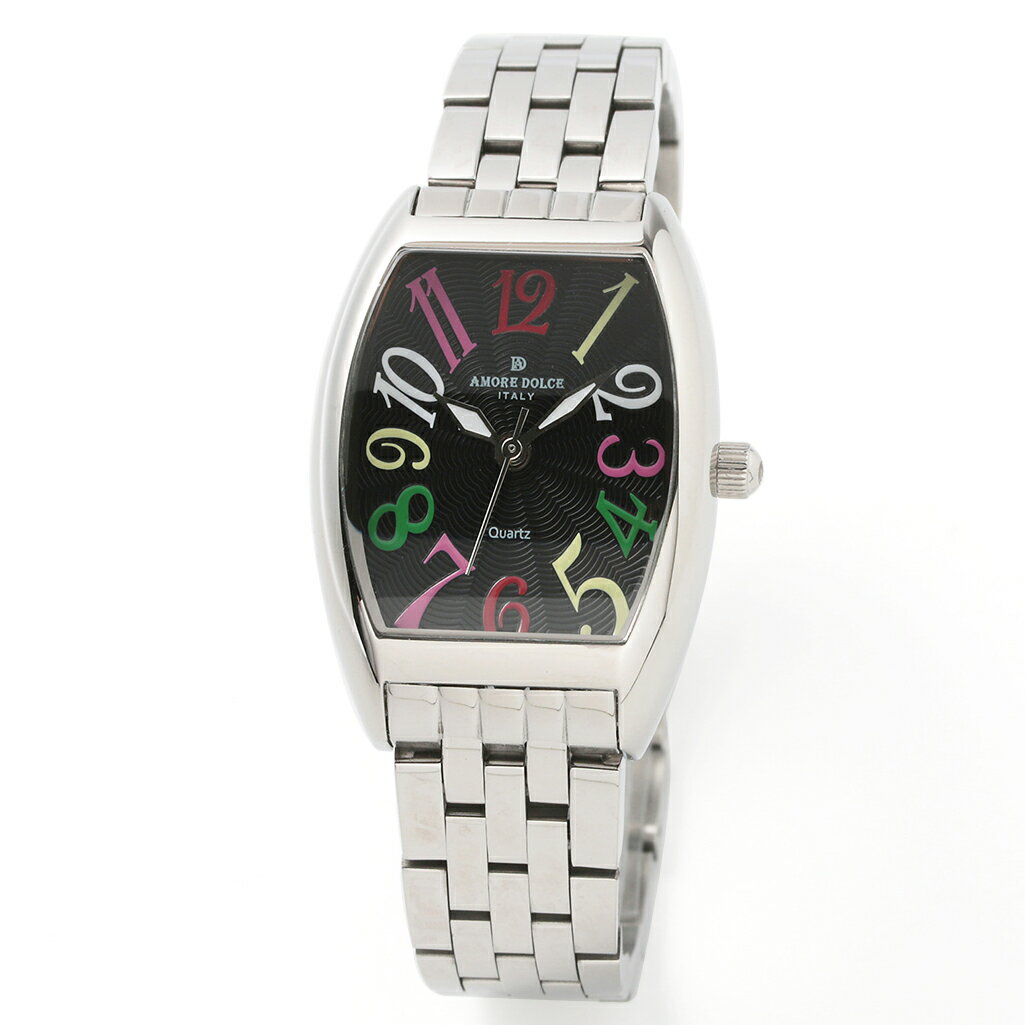 取寄品 正規品AMORE DOLCE腕時計 アモーレドルチェ AD18302SS-SSBKCL トノー メタルバンド 防水 レディ..