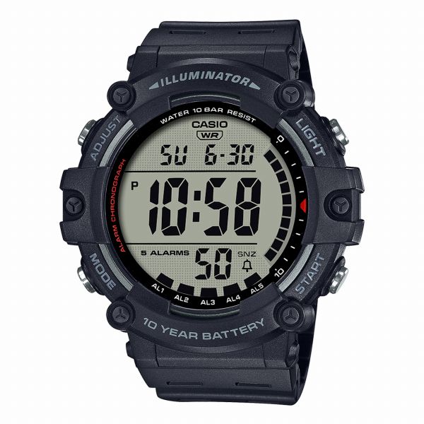 乐天商城 - 取寄品 正規品 CASIO腕時計 カシオ SPORTS デジタル表示 丸形 カレンダー 10気圧防水 AE-1500WH-1AJF メンズ腕時計 送料無料
