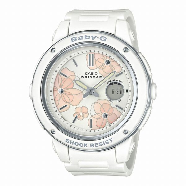 乐天商城 - 取寄品 正規品 CASIO腕時計 カシオ BABY-G ベイビージー アナデジ表示 アナログ&デジタル 丸形 クオーツ BGA-150FL-7AJF レディース腕時計 送料無料