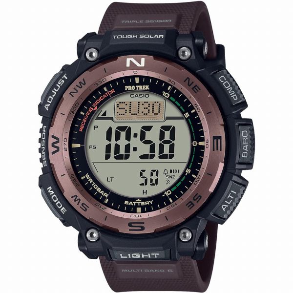 乐天商城 - 取寄品 正規品 CASIO腕時計 カシオ PRO TREK プロトレック デジタル表示 ソーラー 丸形 10気圧防水 PRW-3400Y-5JF メンズ腕時計 送料無料