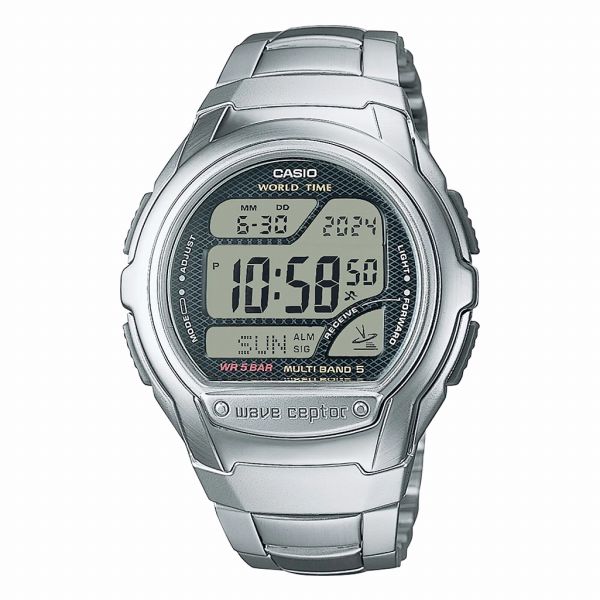 取寄品 正規品 CASIO腕時計 カシオ wave ceptor ウェーブセプター デジタル表示 クオーツ 丸形 カレン..